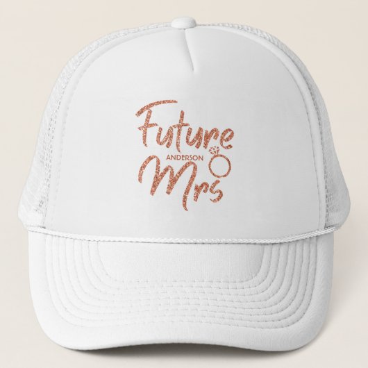 Roos Gold Future Mrs Bride Trucker Hat Trucker Pet (Voorkant)