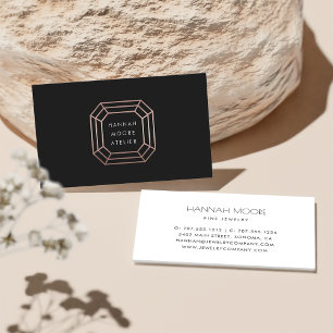 Roos Gold Gem Logo Ontwerp van juwelen Visitekaartje