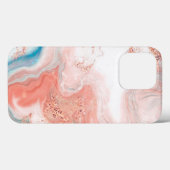 Roos Gold-gemarmerd Case-Mate iPhone Case (Achterkant (horizontaal))