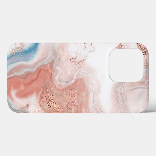 Roos Gold-gemarmerd Case-Mate iPhone Case (Achterkant (horizontaal))