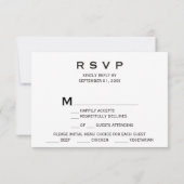 Roos Gold Geometric Marble Menu Keuze RSVP Kaart (Achterkant)