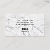 Roos Gold Geometric Modern Zwart Glitter Salon Visitekaartje (Achterkant)