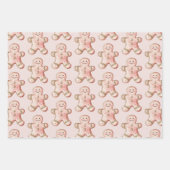 Roos Gold Gingerbread Cookie Kerstbomen Inpakpapier Vel (Voorkant 3)