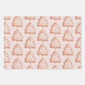 Roos Gold Gingerbread Cookie Kerstbomen Inpakpapier Vel (Voorkant 2)