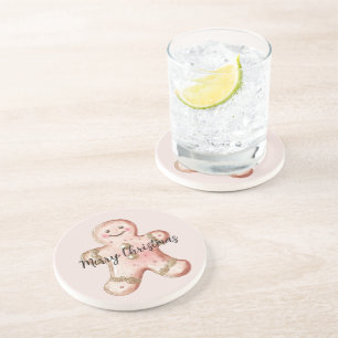 Roos Gold Gingerbread Cookie Zandsteen Onderzetter