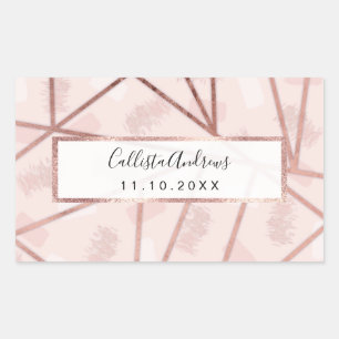 Roos Gold Girly geometrische penseelstreek driehoe Rechthoekige Sticker
