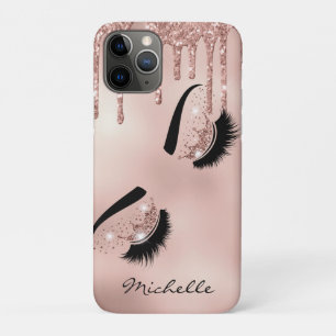 roos Gold Girly Lash Queen wimpers ogen iPhone 11 Pro Hoesje