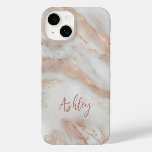 Roos Gold girly moderne scriptnaam Case-Mate iPhone Case (Achterkant)