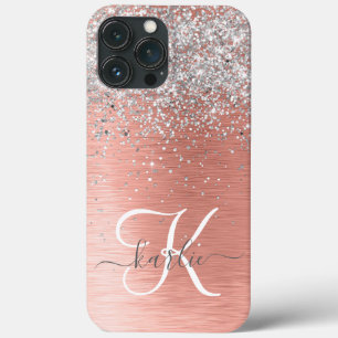 Roos Gold Girly Silver Glitter Sparkly iPhone 13 Pro Max Hoesje