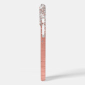 Roos Gold Girly Silver Glitter Sparkly Case-Mate iPhone Case (Achterkant / Links)