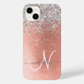 Roos Gold  Girly Silver Glitter Sparkly Case-Mate iPhone Case (Achterkant)