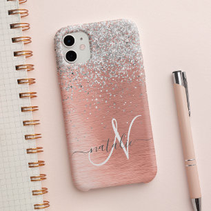 Roos Gold Girly Silver Glitter Sparkly Case-Mate iPhone 14 Plus Hoesje