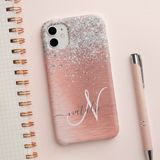 Roos Gold  Girly Silver Glitter Sparkly Case-Mate iPhone Case