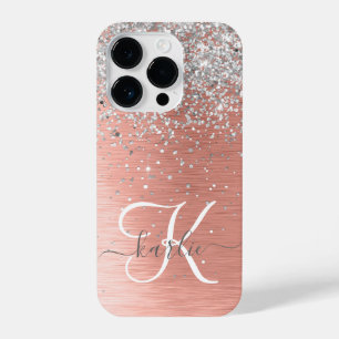 Roos Gold  Girly Silver Glitter Sparkly iPhone 14 Plus Hoesje