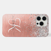 Roos Gold Girly Silver Glitter Sparkly iPhone Hoesje (Achterkant horizontaal)