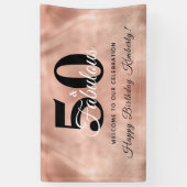 Roos Gold Glam 50 en Fabulous Birthday Party Bann Spandoek (Verticaal)