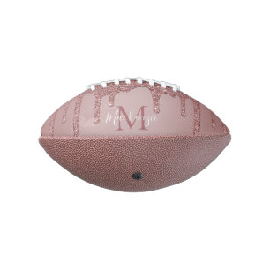 Roos Gold Glam Driving Glitter Monogram American Football
