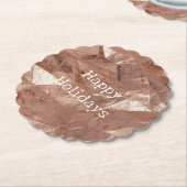 Roos Gold Glam Kartonnen Onderzetters (Gekanteld)