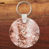 Roos Gold Glam Leopard Glitter Sleutelhanger (Achterkant)