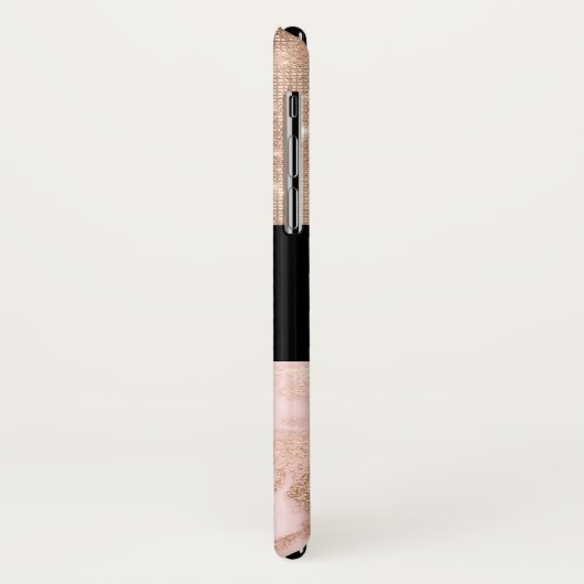 Roos Gold Glam Monogrammed Case-Mate iPhone Case (Achterkant/links)