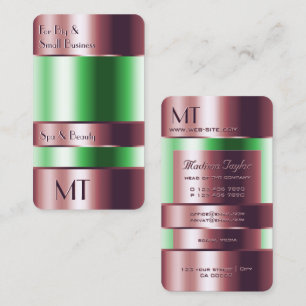 Roos Gold Glass Kan Groene Vloeistoffen Met Initia Visitekaartje