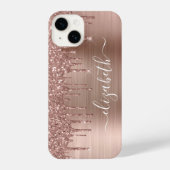 Roos Gold Glitter - Aangepast iPhone Hoesje (Achterkant)