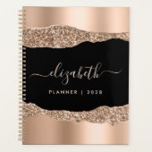 Roos Gold Glitter - Aangepast Planner (Voorkant)