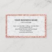 Roos Gold Glitter Aangepaste roze lintbakkerij Visitekaartje (Achterkant)