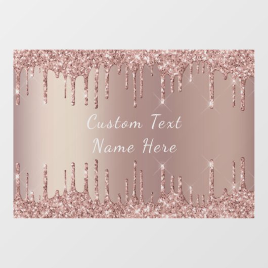 Roos Gold Glitter Aangepaste tekst Naam Venster Cl Raamsticker (Vel)