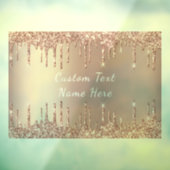 Roos Gold Glitter Aangepaste tekst Naam Venster Cl Raamsticker (Vel 3)