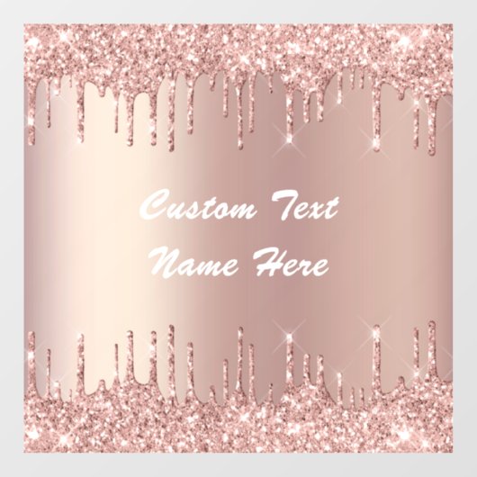 Roos Gold Glitter Aangepaste tekst Naam Venster Cl Raamsticker (Vel)
