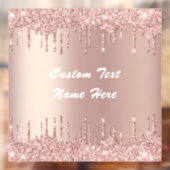Roos Gold Glitter Aangepaste tekst Naam Venster Cl Raamsticker (Vel 2)
