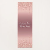 Roos Gold Glitter Aangepaste tekst Naam Yoga Mat (Achterkant)