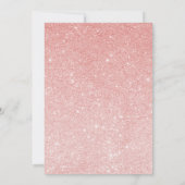 Roos Gold Glitter Baby shower Invitation Kaart (Achterkant)