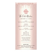 Roos Gold Glitter Bakery Cupcake Pastry Chef Menu (Voorkant)