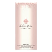 Roos Gold Glitter Bakery Cupcake Pastry Chef Menu (Achterkant)