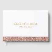 Roos Gold Glitter Bday Mitzvah Weddenschap Gastenboek (Voorkant)