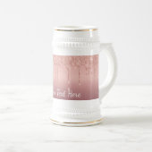 Roos Gold Glitter Beer Stein met aangepaste tekst Bierpul (Voorkant rechts)