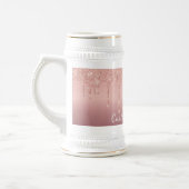 Roos Gold Glitter Beer Stein met aangepaste tekst Bierpul (Links)