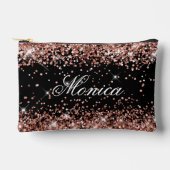 Roos Gold Glitter Black Etui (Voorkant)