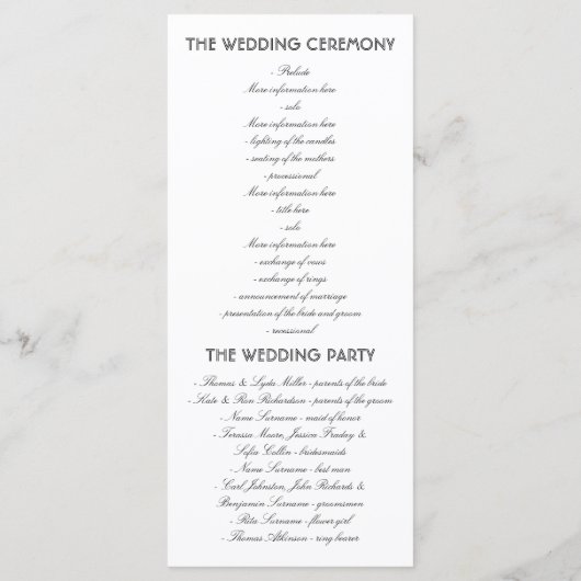 Roos Gold Glitter Bloemen Trouwprogramma's Programma (Achterkant)