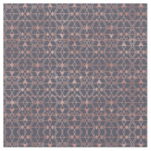 Roos Gold Glitter Blue Triangle Tribal Geometric Stof