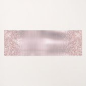 Roos Gold Glitter Blush Metallic Monogram script Yogamat (Achterkant (horizontaal))