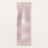 Roos Gold Glitter Blush Metallic Monogram script Yogamat (Achterkant)