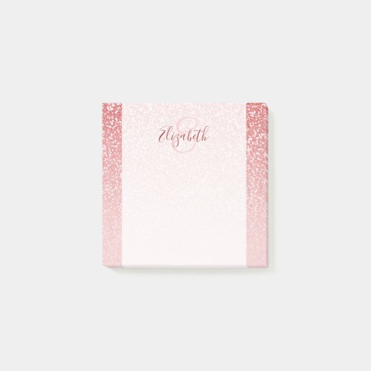 Roos Gold Glitter Blush Ombre op maat Post-it® Notes (Voorkant)