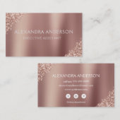 Roos Gold Glitter | Blush Pink Sparkle Glitter Visitekaartje (Voorkant / Achterkant)