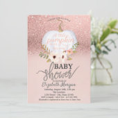 Roos Gold Glitter Bokeh, pompoen Baby shower Kaart (Staand voorkant)