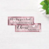 Roos Gold Glitter Bokeh Script Mini Drink Ticket Visitekaartjes (Bureau)