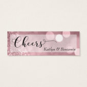 Roos Gold Glitter Bokeh Script Mini Drink Ticket Visitekaartjes (Achterkant)