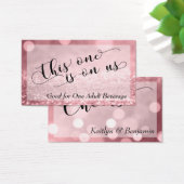 Roos Gold Glitter Bokeh Typography Drink Ticket 2 Visitekaartjes (Bureau)